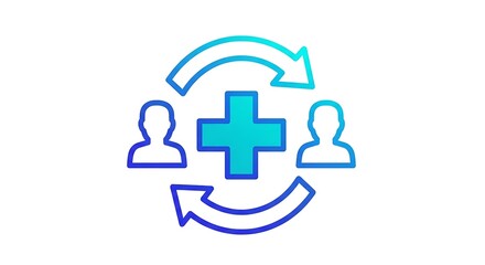 Sharing medical cross healthcare concept