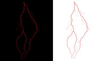 Red lightning modern graphic art with strong contrast background