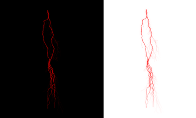 Red lightning abstract illustration with black and white background