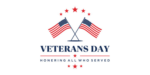 Happy Veterans Day United States of America background vector illustration