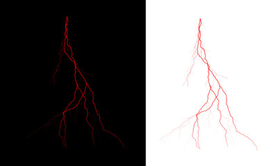 Red Lightning Bolt Abstract Graphic on Dark and Light Background
