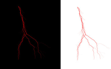 Red lightning bolt modern graphic design on dark and light background
