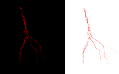 Red lightning bolt modern graphic design on dark and light background