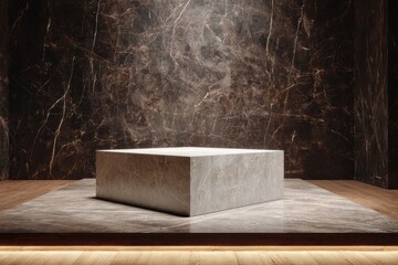 Elegant Marble Podium on Restaurant Tabletop