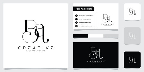 Initial BA or AB  Logo Design Vector