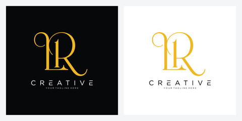 Initial LR letter logo design vector