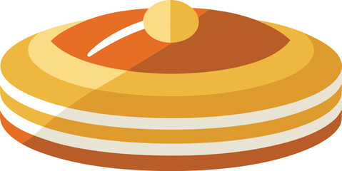 Stacked pancake with syrup flat design