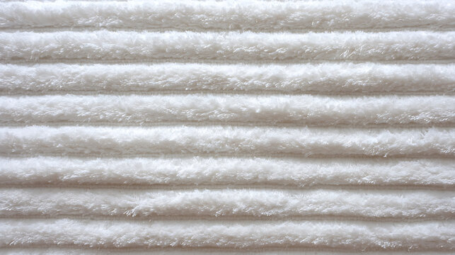 Horizontal Ribbed Texture of White Corduroy Fabric
