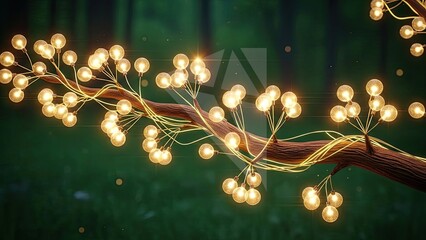 digital neural network glowing connection