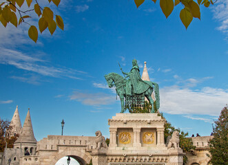 Bronze statue of St Stephen in Budapest