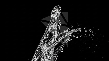 digital wireframe hand technology concept