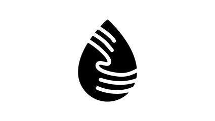 Fototapeta premium Drop Hands symbol, black isolated silhouette