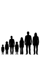 A silhouette of a multi-generational family standing together in unity and love