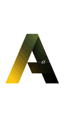 A stylized letter A logo with a gradient effect on a white background