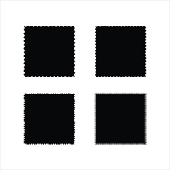 Set of blank vintage photo frames with postal stamp borders and square paper card designs for a decorative vector illustration album template