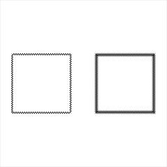 Set of blank vintage photo frames and postal stamp stickers featuring old paper textures and square border design templates for business mail illustrations