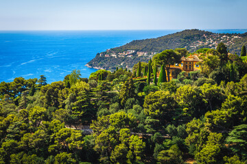Beautiful Villefranche sur Mer view from the great viewpoint, France