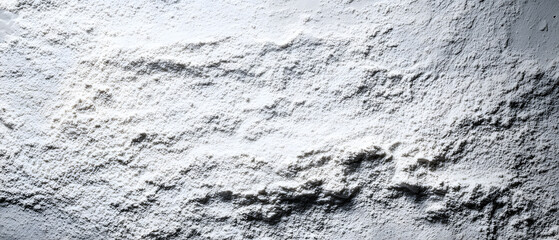 Flour baking ingredient white powder background texture cooking food panorama gentle flour baking ingredient on white powder background texture in soft light panorama for culinary design