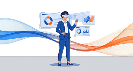 Virtual augmented reality interface user analytics data visualization future of business