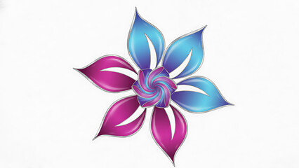 Fototapeta premium Elegant Purple and Teal Gradient Floral Logo Design on White Background