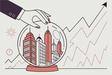 vector illustration of a graph with a stethoscope