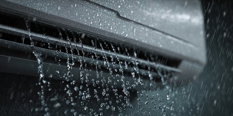 External AC System Malfunction with Water Drops and Rainy Weather
