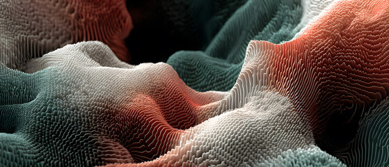 Abstract landscape background panorama wave texture, colorful digital terrain pattern, soft motion, modern art, dreamy mood, creative depth, smooth curve form