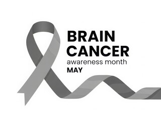 Brain Cancer Awareness Month May Grey Ribbon brain cancer awareness ribbon cancer support