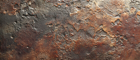 Rust texture metal background, grunge surface pattern, abstract corrosion wall panorama detail, rough rusty steel design with warm color tone and dramatic aged feel