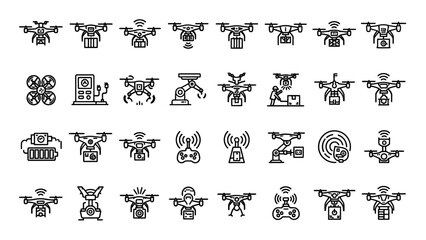 Collection of Various Black and White Emblems.