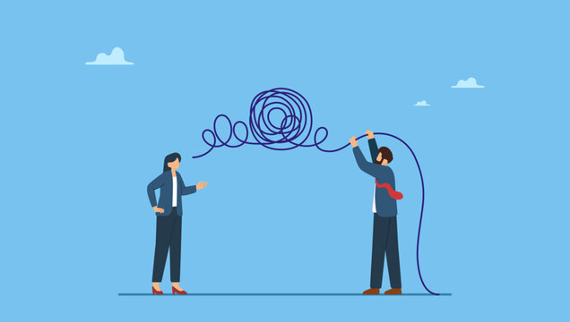 Businessman listen to customer feedback or colleague talking and help solve problem. Business consultant, problem solving or work discussion, good listener, mentor and support manager.