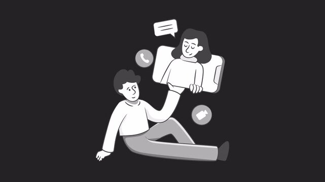 Video Call 2D Motion Graphics Animation Alpha channel