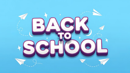 Back to School graphic with paper planes on light blue background