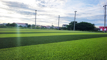 Artificial turf football field in Lao