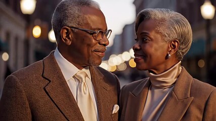 Happy senior couple smiling together outdoors elderly relationship love companionship lifestyle concept