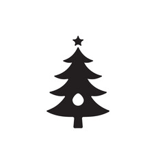 Fototapeta premium silhouette of clean vector of Holiday Tree Cutout isolated on white background