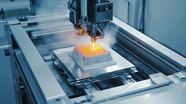 Laser welding machine. Shot on super slow motion camera 1000 fps. Laser welding is shown in close-up