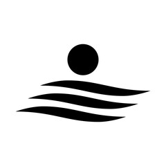 Sunset and sea logo template vector