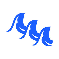 Big triple wave logo template vector