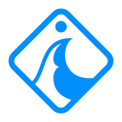 Big wave sign template vector