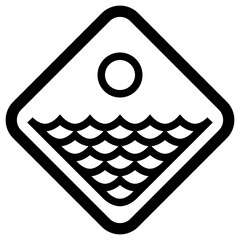 Sun and ocean logo template vector