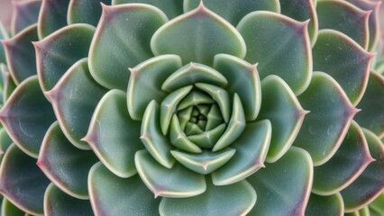 Vibrant green succulent plant showcasing its beautiful natural geometric rosette pattern