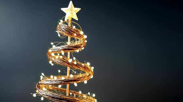 Creating a simple and unique Christmas tree with lights at home during the holiday season