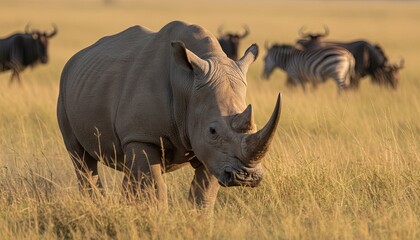 Obraz premium Wildlife nature photo of rhinoceros in nature