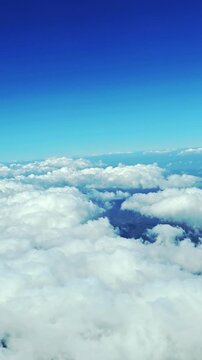 Sky and clouds view from the air, fog floating
