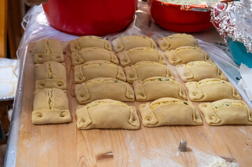 Traditional Cypriot Flaouna, a delicious Greek Easter Cheese Bread. Flaounes are traditionally prepared for Easter by Orthodox Cypriots.