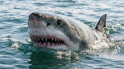 Obraz premium Wildlife nature photo of great white shark