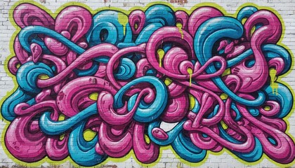 Graffiti mural with abstract design