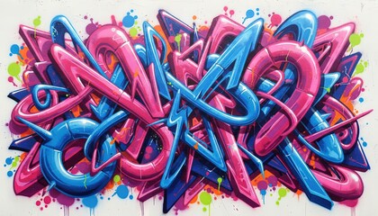 Graffiti mural with abstract design