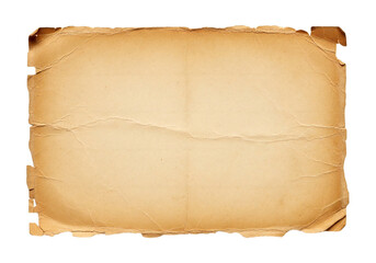 Vintage paper texture isolated on transparent background